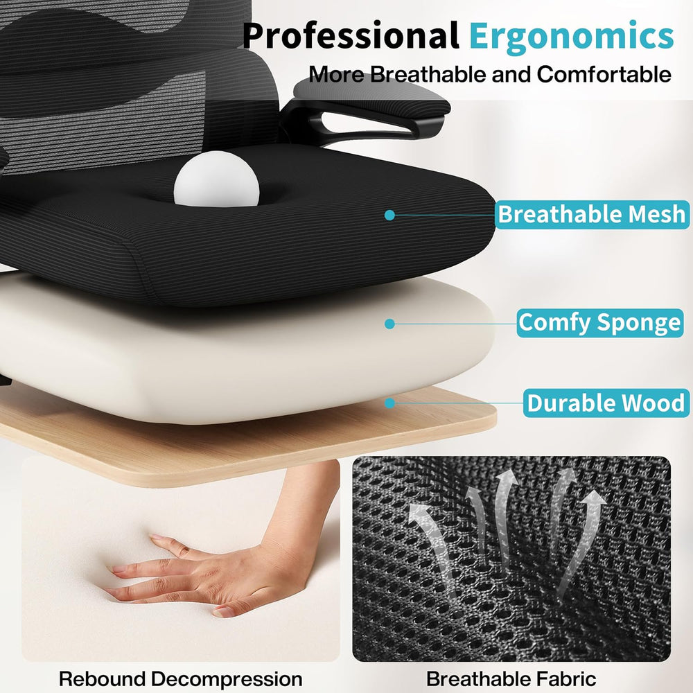 Ergonomic Office Chair,Mesh Office Chair with Lumbar Support,High Back Desk C...