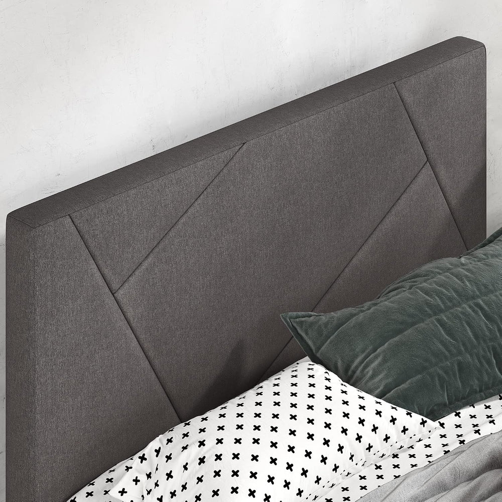 Zinus Judy Upholstered Platform Bed Frame, Mattress Foundation, Wood Slat Sup...