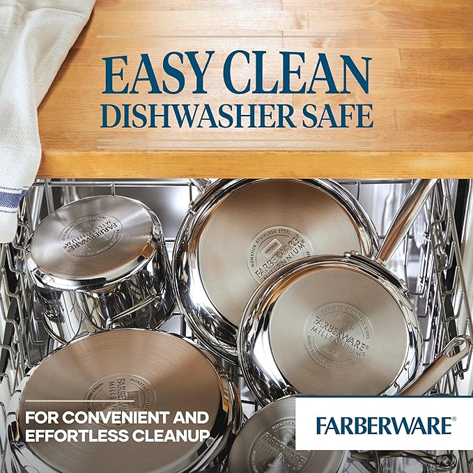 Farberware Millennium Stainless Steel Nonstick Cookware Set, 10-Piece Pot and - Image 8