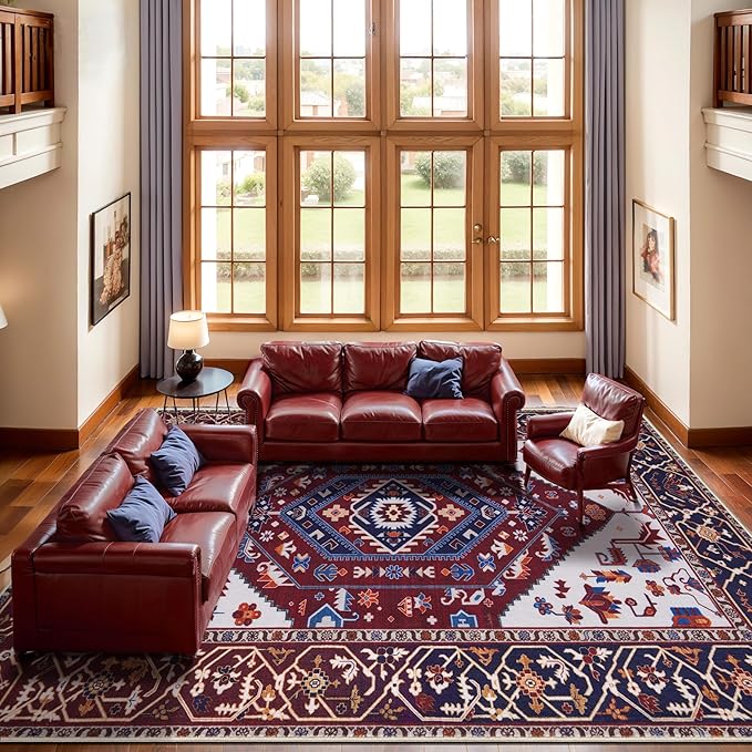 SERISSA 9x12 Area Rugs for Living Room, Large Washable Non-Slip Boho Rug - Image 3