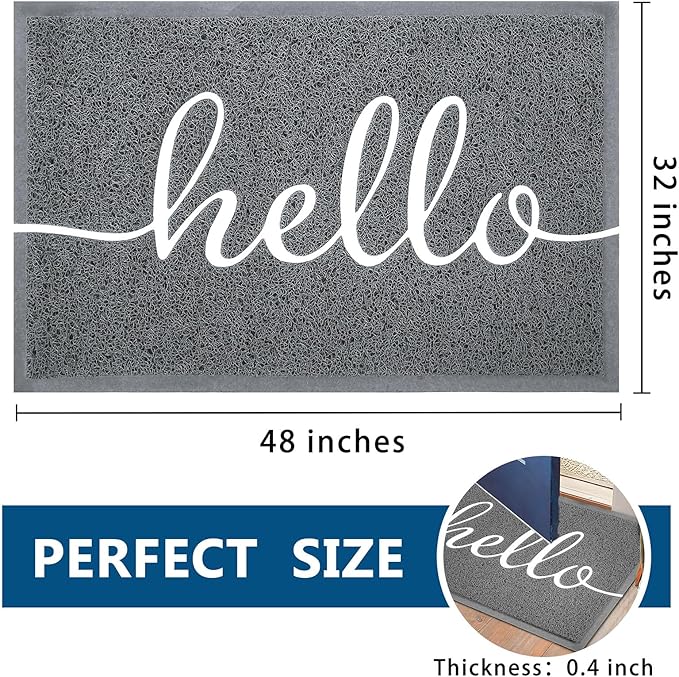 EARTHALL Funny Hello Mats Outdoor/Indoor, Front Door Mat Outside Entrance - Image 2
