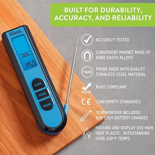 Taylor TruTemp Dual Instant Read Infrared Meat and Food Thermometer, Digital - Image 2