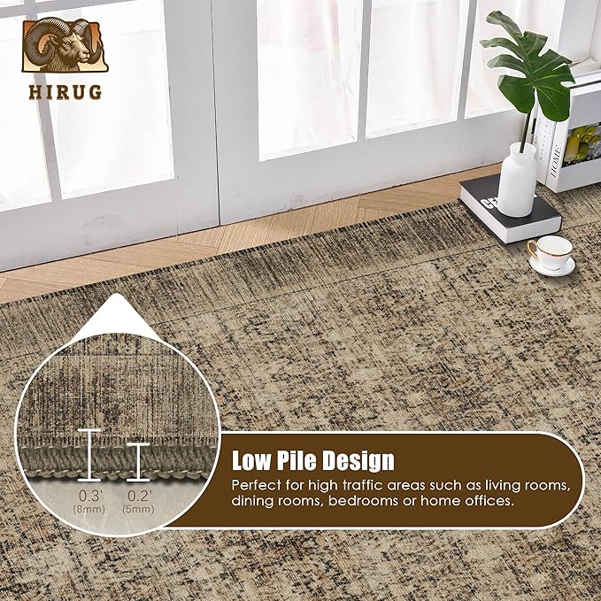 Washable Area Rug 6' x 9' Vintage Traditional Persian Mat - Image 5