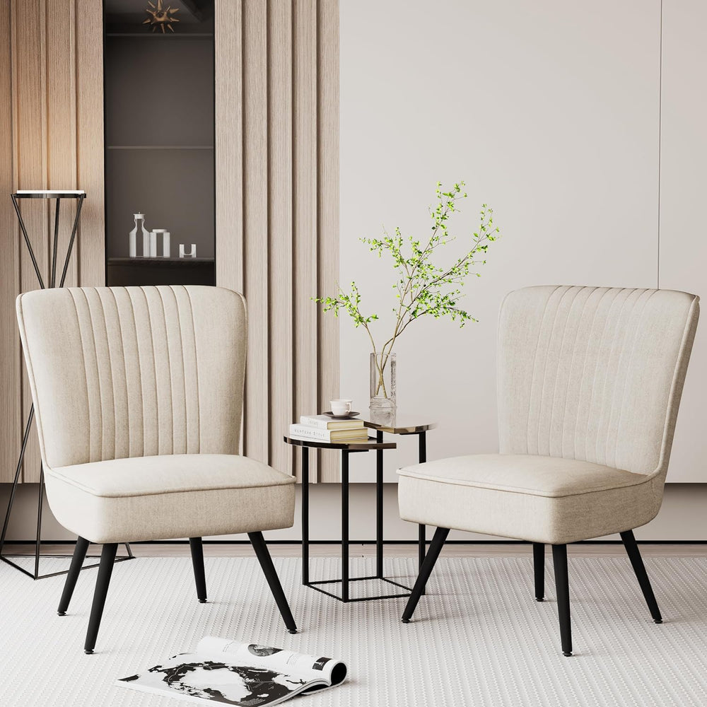 Alunaune Accent Chair Set of 2 Upholstered Living Room Chairs Modern Bedroom ...