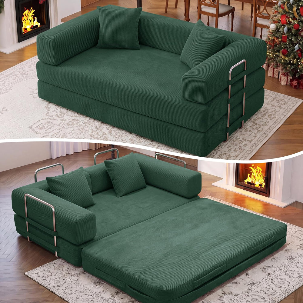 59.0 Inch Sofa Bed, 4-in-1Convertible Futon Sofas Bed Pull Out Sleeper Couch,...