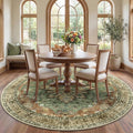 Area Rugs 7ft Washable Non-Slip, Floral Vintage Distress Print Pattern by RELEANY