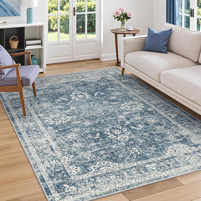 Madane 5x7 Area Rugs for Living Room, Washable Vintage Rug by Madane
