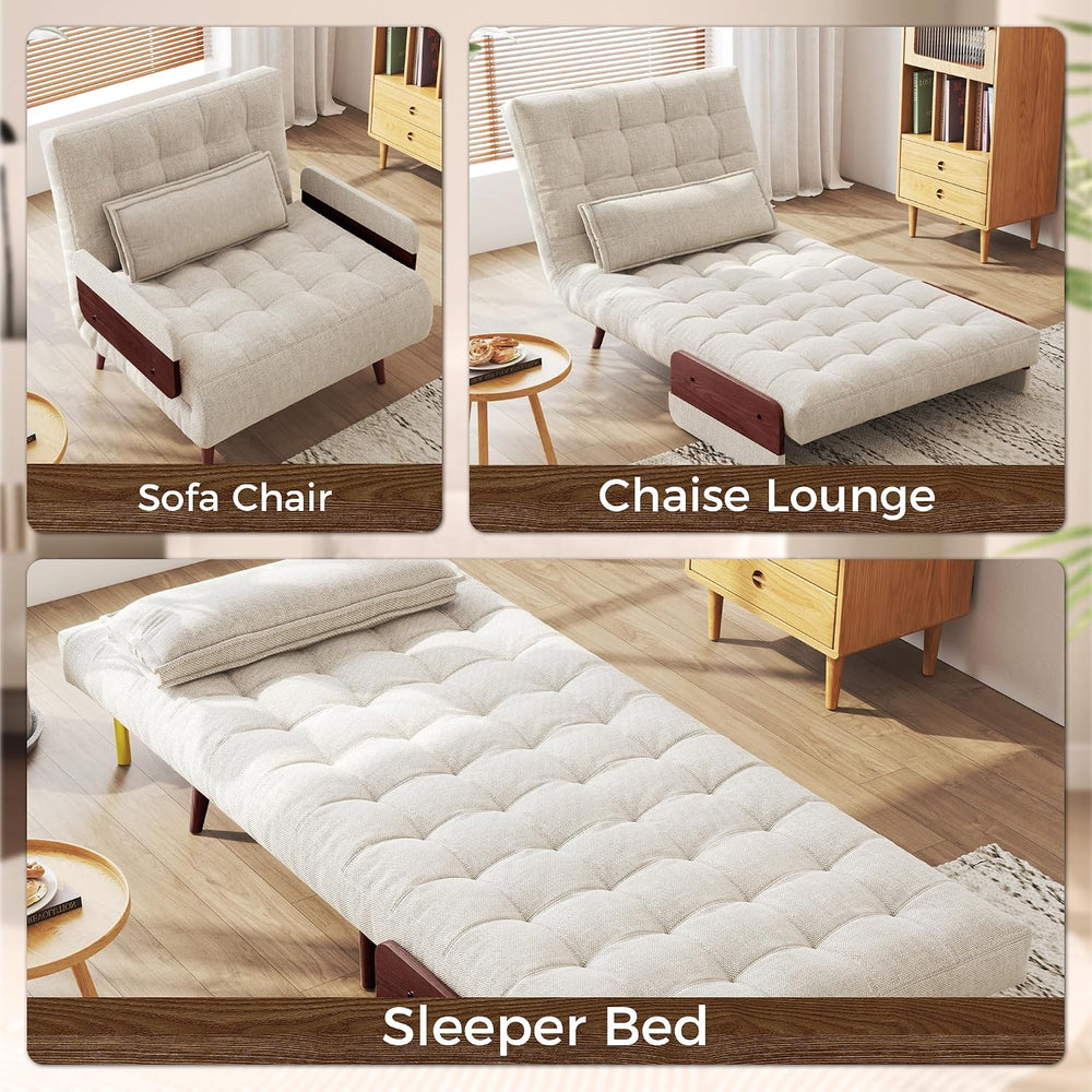 JASIWAY 3 in 1 Convertible Sleeper Chair, 28" Futon Sofa for Small Spaces