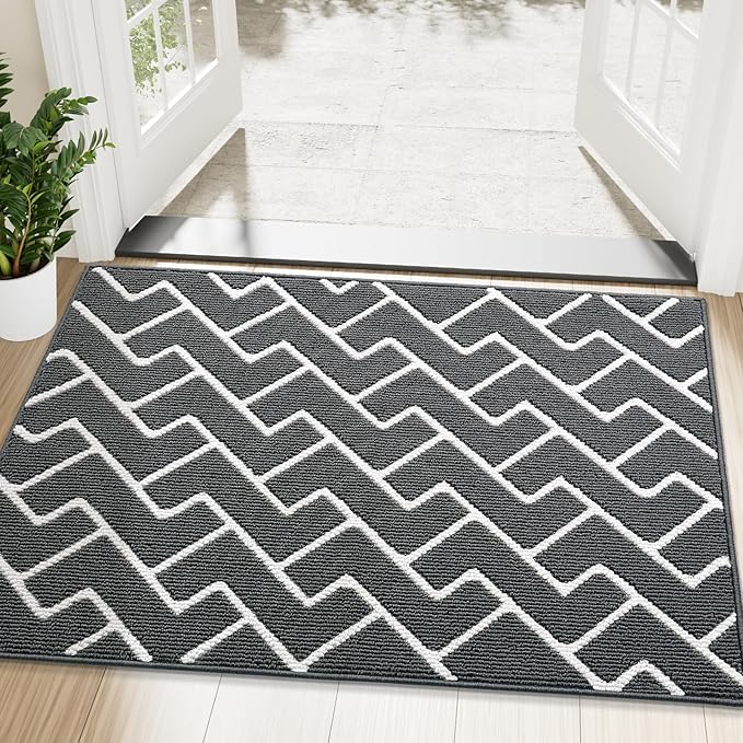OLANLY Front Door Mat, Non-Slip Rubber Backing, Dirt Resistant and Absorbent by OLANLY
