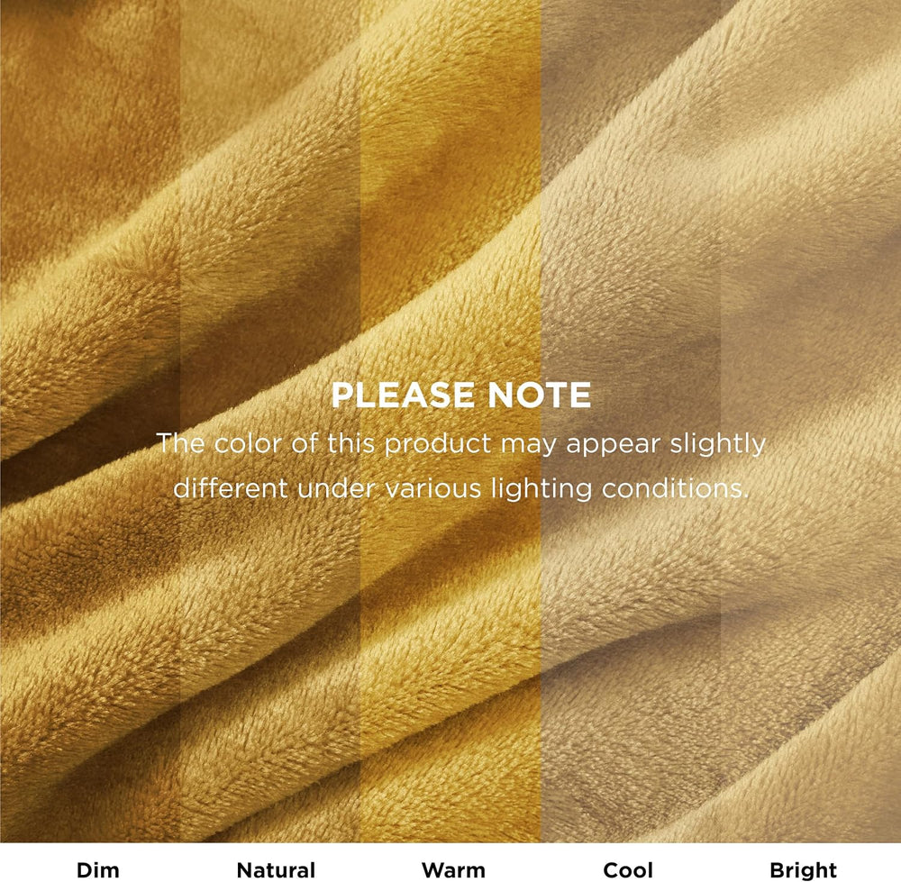 Bedsure Fleece Blanket Queen Blanket Gold Yellow - Bed Blanket Soft Lightweig...