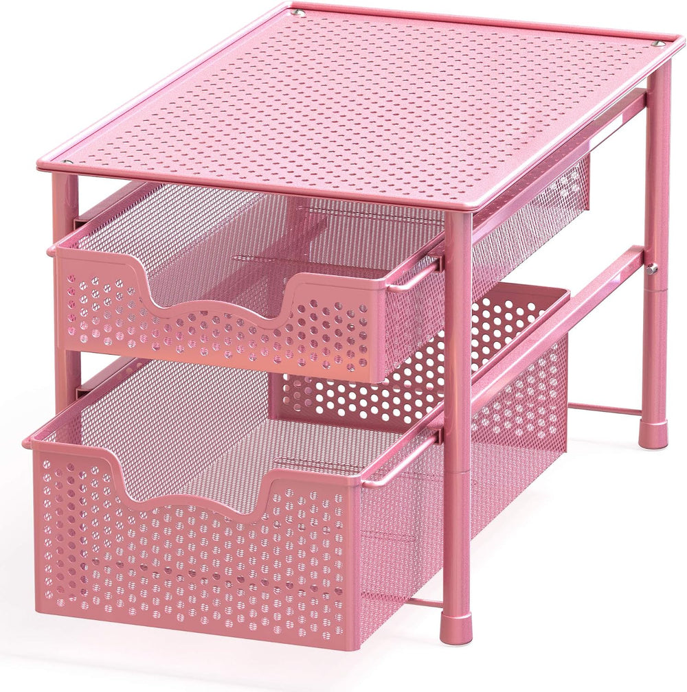 Simple Houseware Stackable 2 Tier Sliding Basket Organizer Drawer