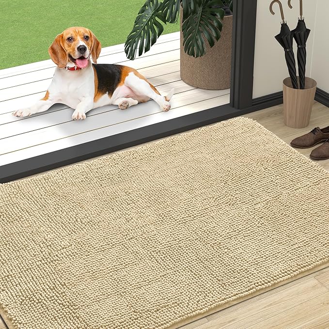 OLANLY Dog Door Mat for Muddy Paws 47x32, Absorbs Moisture and Dirt, Absorbent by OLANLY