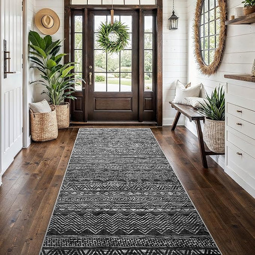 4x10 Washable Hallway Runner Rug：Moroccan Non-Slip Wide Runners by Ksrau