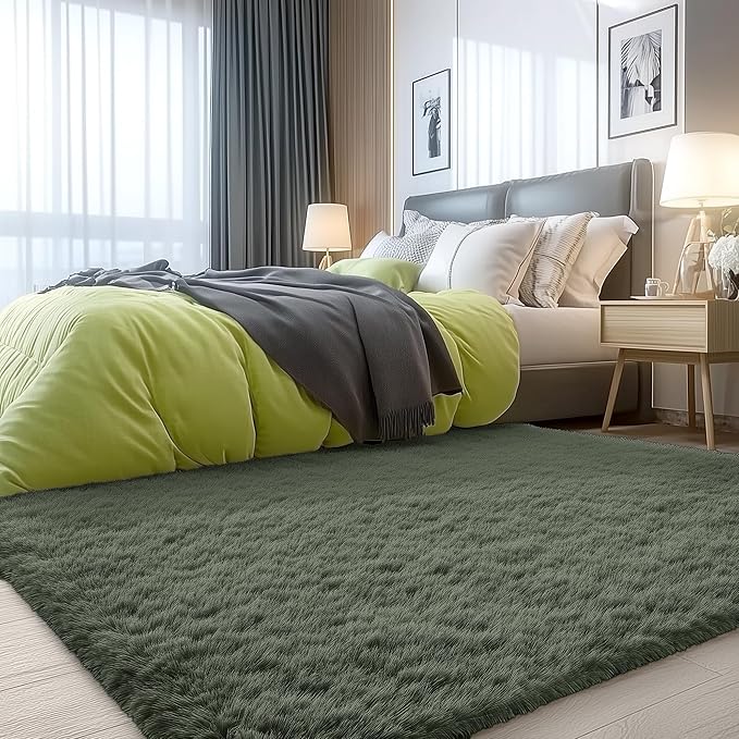 OLANLY 3x5 Machine Washable Small Bedside Rug, Soft Fluffy Shaggy Rugs - Image 7