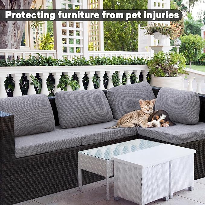 8Pcs Outdoor Cushion Covers, Patio Cushion Covers, Stretch Elastic Slipcovers