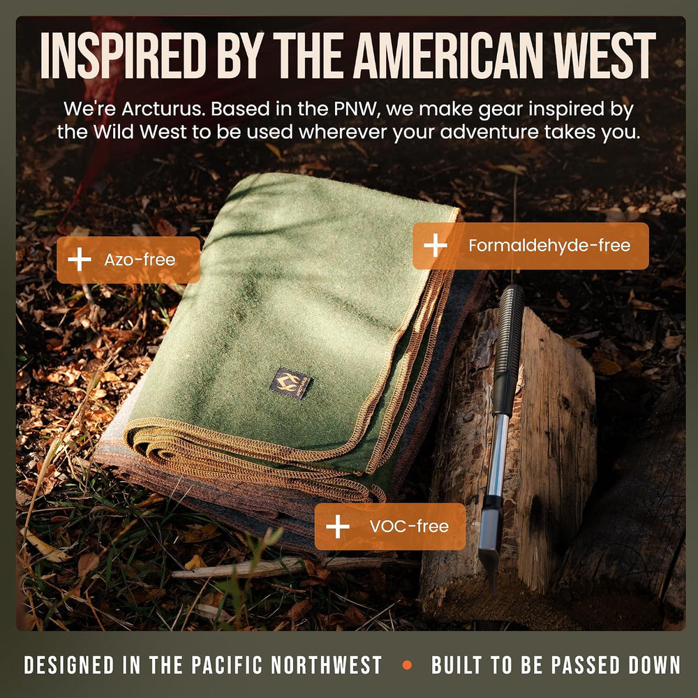 Arcturus Military Wool Blanket - Warm, Thick, Washable - Great for Outdoors, ...