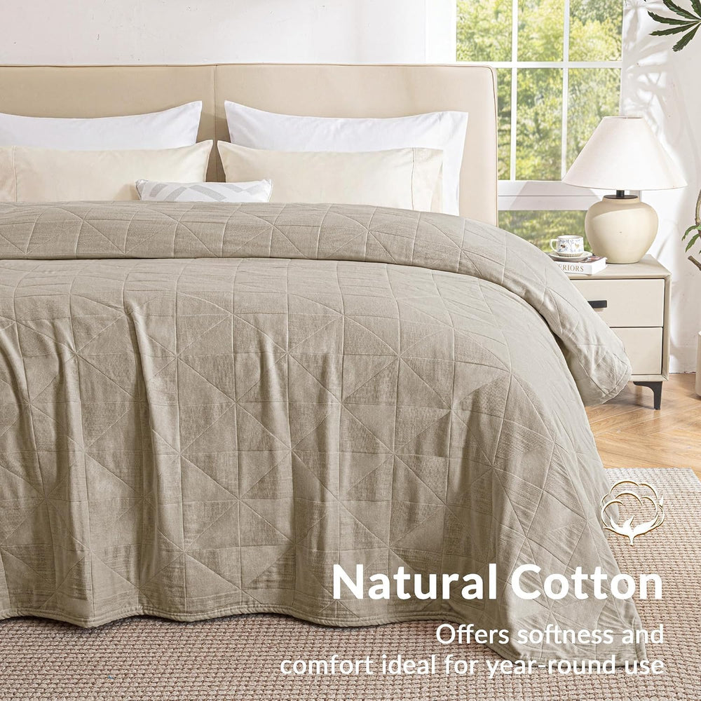 Exclusivo Mezcla 4-Layer 100% Cotton Muslin King Size Blanket, Khaki