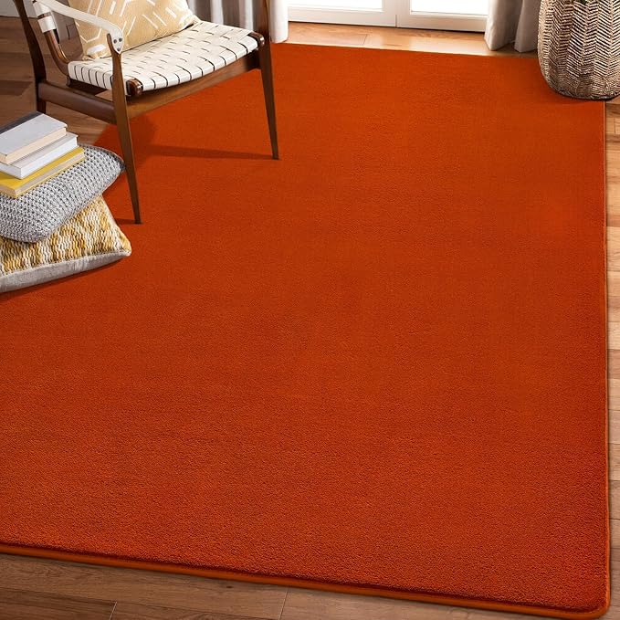 Amearea Modern Area Rugs for Bedroom Living Room, 4x6 Feet Orange Thickened - Image 7