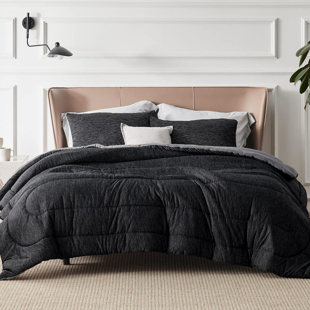 Bedsure Queen Size Comforter, All-Season & Cooling Bedding Set, Black