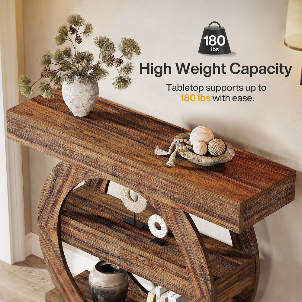 Tribesigns 41-Inch Entryway Table with Storage, 3-Tier Farmhouse Console Tabl...