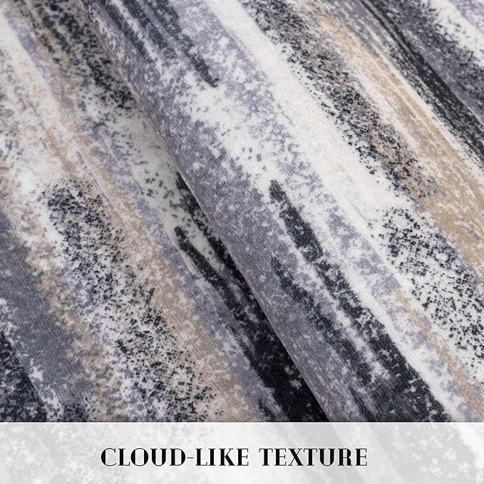Lansny Modern Abstract 6x9 Machine Washable Living Room Rug Non-Slip Soft - Image 8