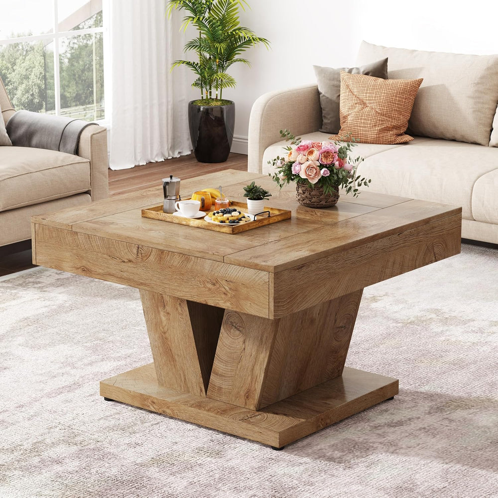 Tribesigns Square Coffee Table, Wood Center Table for Living Room, 31.5"...