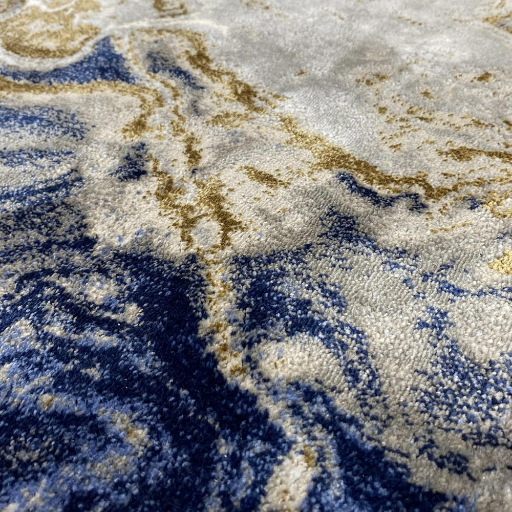 LUXE WEAVERS Marble Abstract Swirl Area Rug Blue 2x3