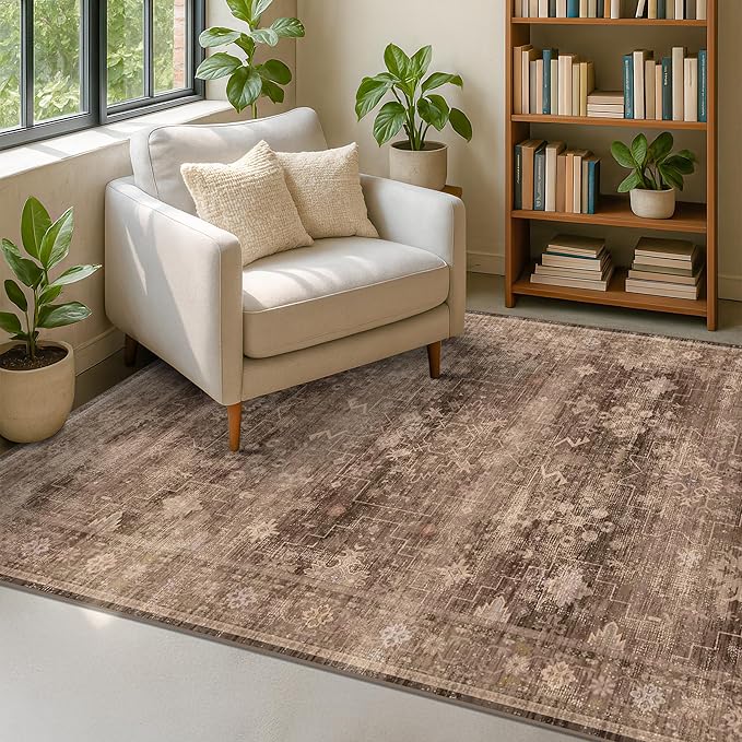 Hazo Haus Taupe Brown Living Room Rug 6x9 - Image 8