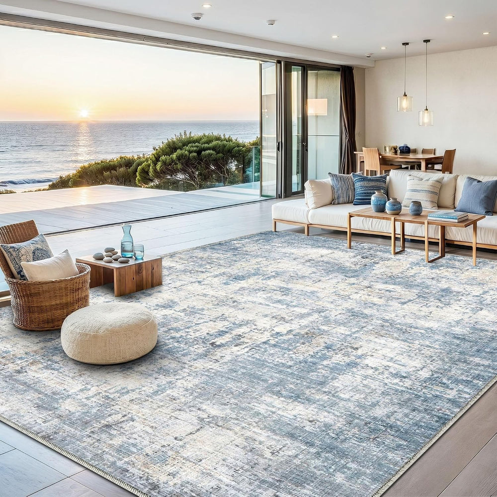 9x12 Area Rugs Washable Modern Abstract Living Room Bedroom Rug