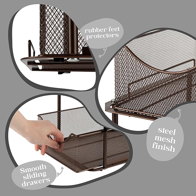 Sorbus 2 Tier Metal Under Sink Organizer - Image 5