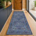 Dark Blue 2'6" x 10' Long Runner Rugs by HazoHaus