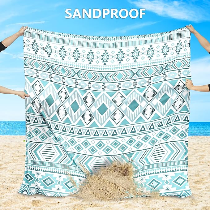 HIHOHO Beach Blanket Waterproof Sandproof Extra Large Beach Mat 79" X - Image 3