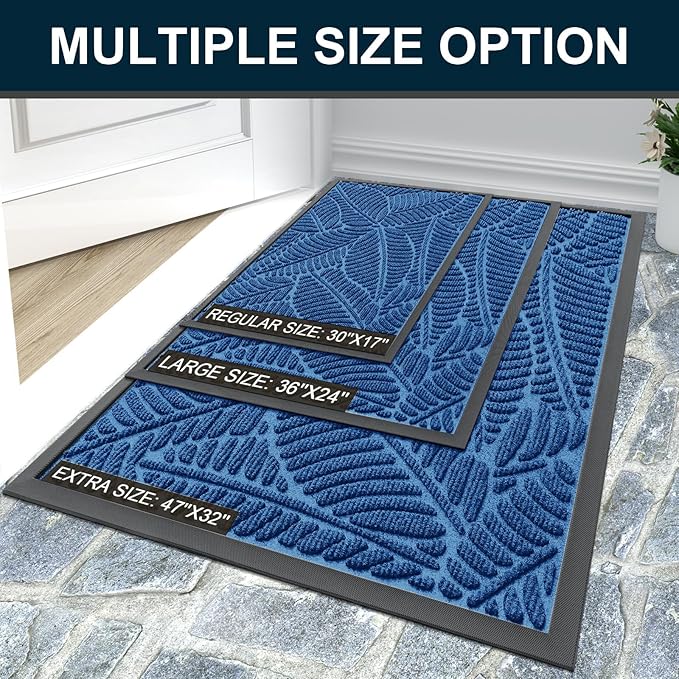Colorxy Waterproof Doormat, Sturdy Natural Rubber Front Door Mats, Non Slip Low - Image 7