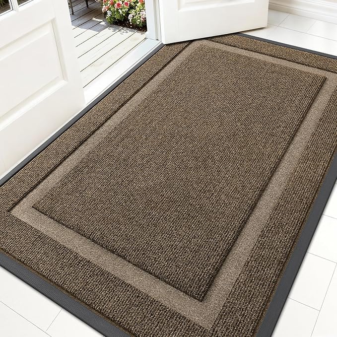 OLANLY Front Door Mat Indoor Outdoor Entrance, Waterproof All-Season, by OLANLY
