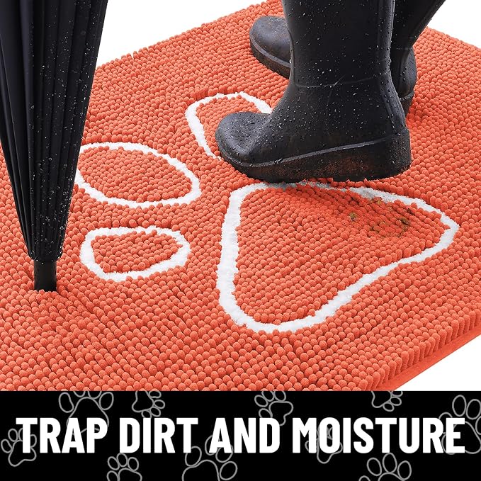 Smiry Dog Door Mat for Muddy Paws, Absorbent Dirt Trapper Non Slip Quick Dry - Image 2