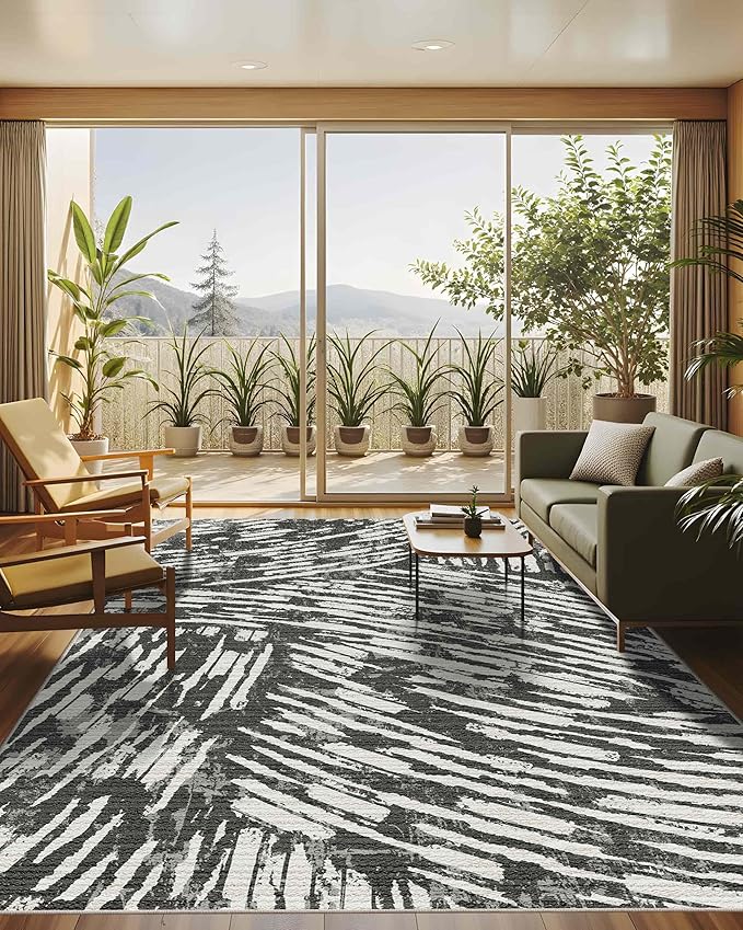 Latte&Fog 8x10 Area Rugs for Living Room, Large Modern Abstract Washable Rug - Image 4