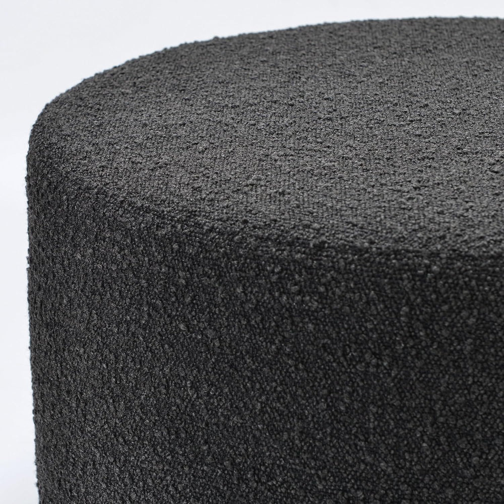 KINWELL Modern Round Boucle Ottoman (24" D x 24" W x 13" H) | ...