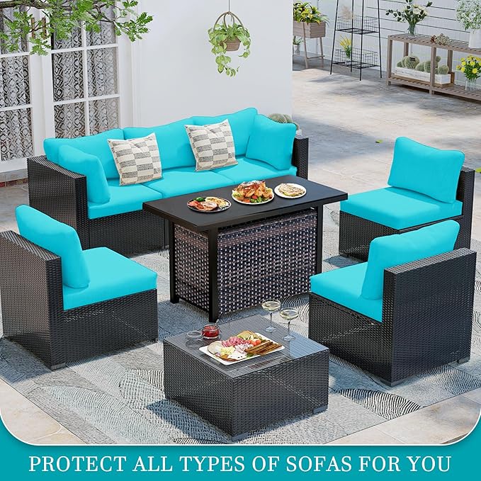 14Pcs Stretch Patio Cushion Covers, Outdoor Couch Covers Replacement, Outdoor - Image 4