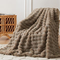 COOVA Faux Fur Throw Blanket for Couch, Cozy Soft and Fuzzy Plush Rabbit Fur by COOVA