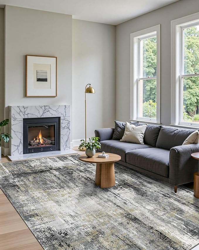 Latte&Fog 5x7 Area Rugs for Living Room Bedroom, Boho Non Slip Low Pile Carpet by LatteFog