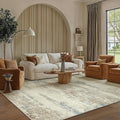 6x9 Area Rug Washable Beige Brown Abstract Living Room Carpet Non Slip Modern by PureCozy