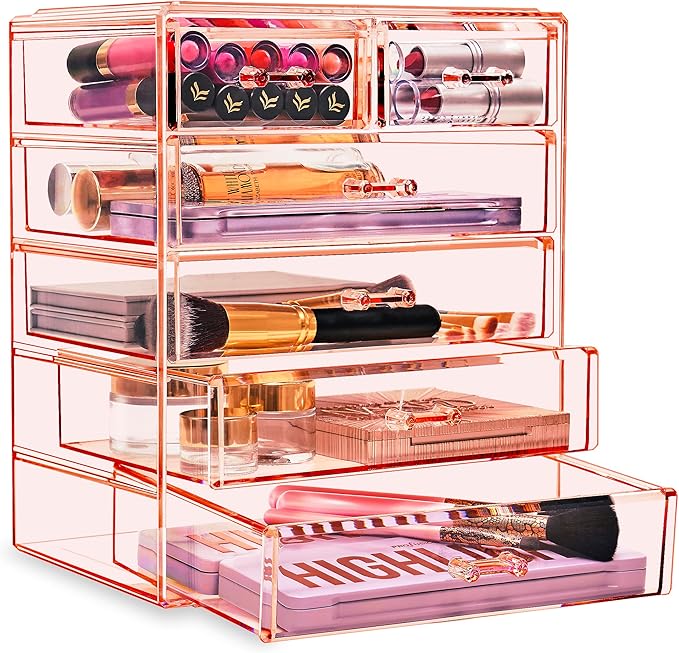 Sorbus Acrylic Makeup Organizer Set, 6-Drawer Vanity & Countertop Cosmetic - Image 7