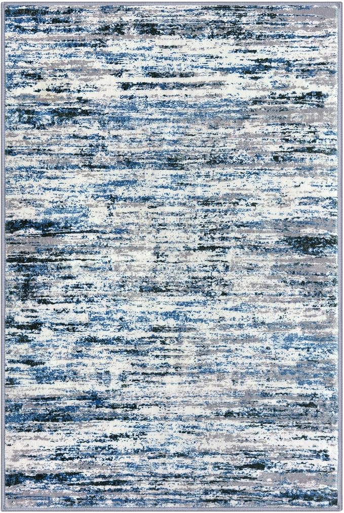 Lansny Modern Abstract Small Area Rug Indoor 3x5 Washable Rug Non-Slip Soft - Image 9