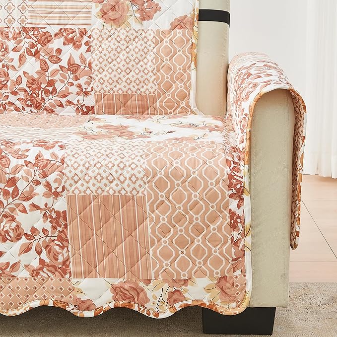 Great Bay Home Reversible Patchwork Loveseat Cover - Image 2