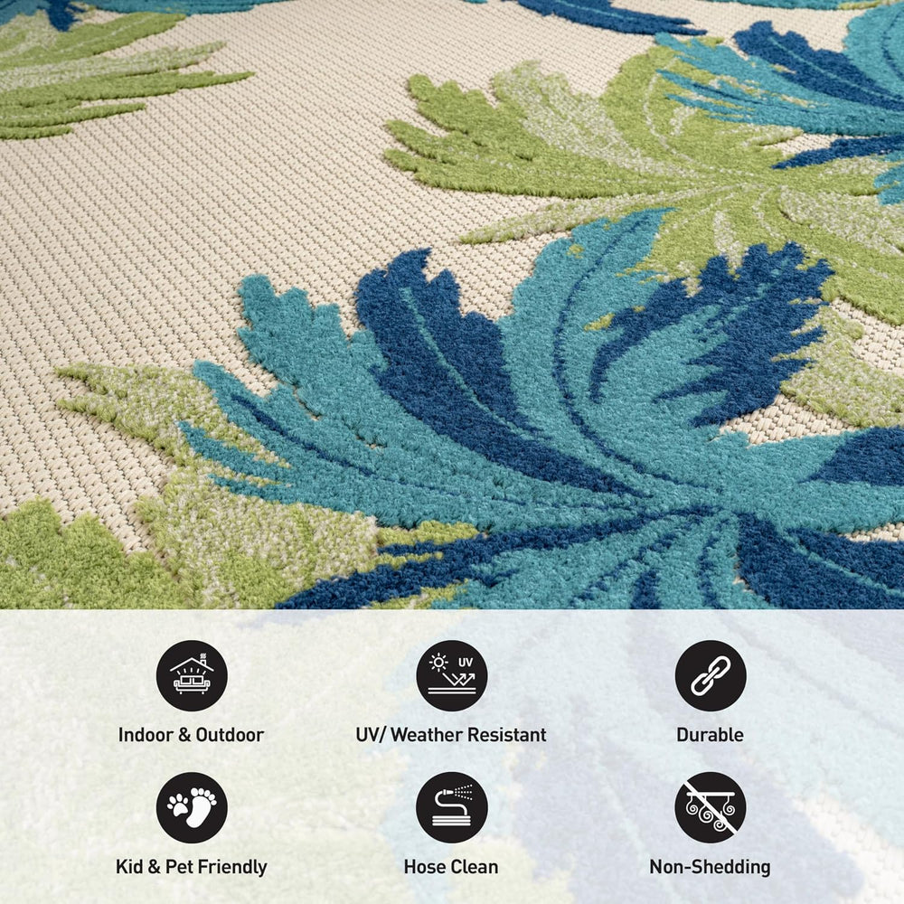 Rugshop Tropical High-Low Textured Indoor Outdoor Rug Multi 4' x 6'