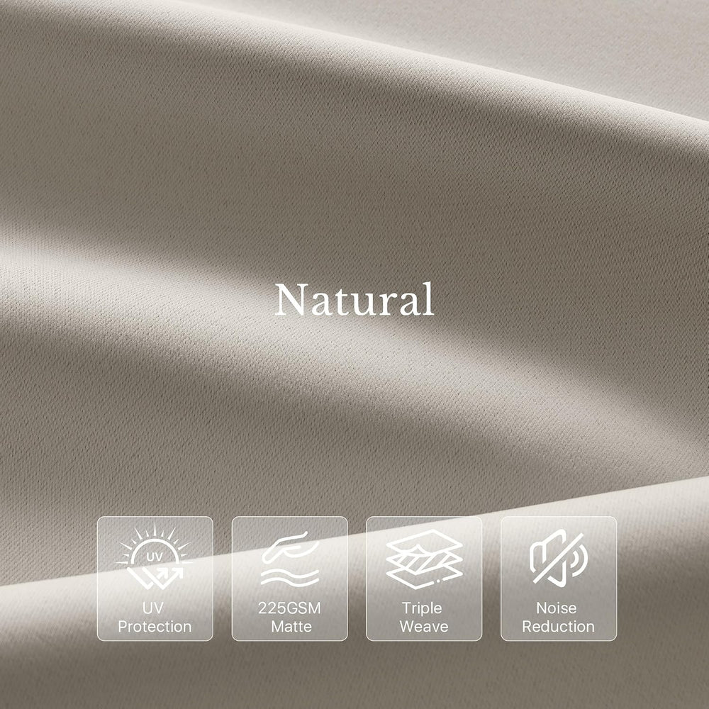 NICETOWN Natural Short Blackout Cafe Curtains 36 Inches Long 4 Panel Sets