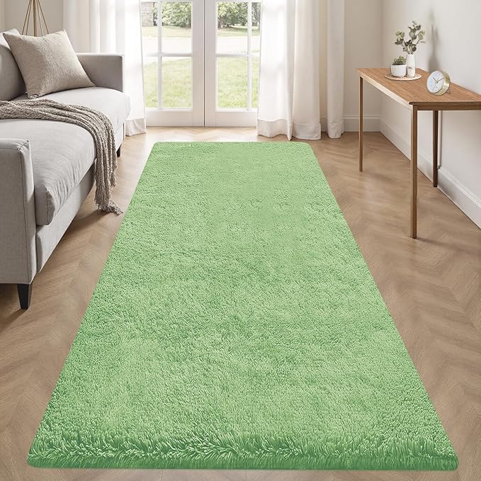 2x6 Runner Rug for Bedroom: Fluffy Shag Soft Washable Rugs Small Fuzzy Plush by VECARF