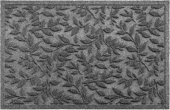 Grey Leaves Outdoor Indoor Entrance Doormats, Absorbent Durable Heavy Duty - Image 9