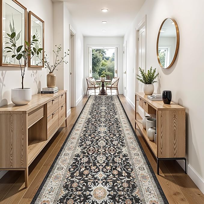 3x12 Long Hallway Runner Rug: Washable Non-Slip Rugs by TOPRUUG