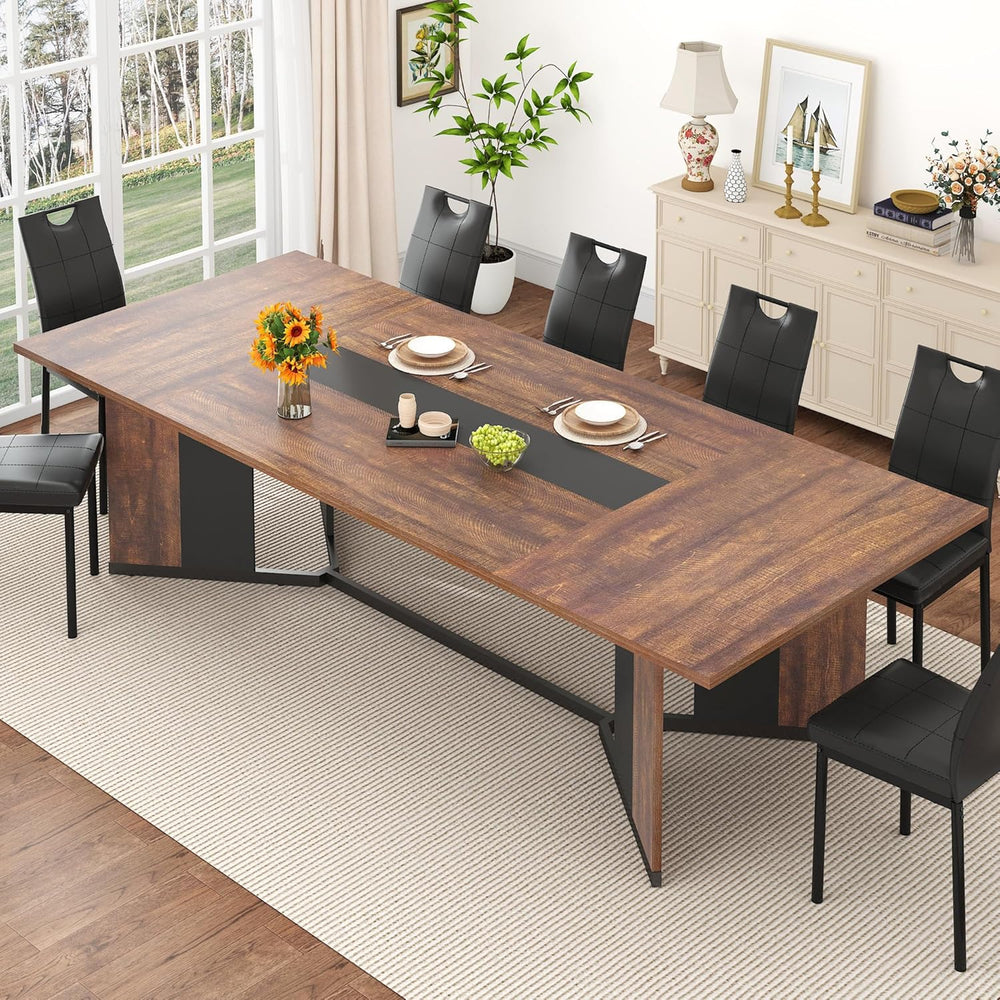 chartustriable Dining Table for 8-10 People,94" Large Modern Kitchen Tab...
